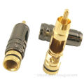 Solder and Screw Type RCA Plug with Teflon Insulation, Suitable for 8 to 9mm Cable